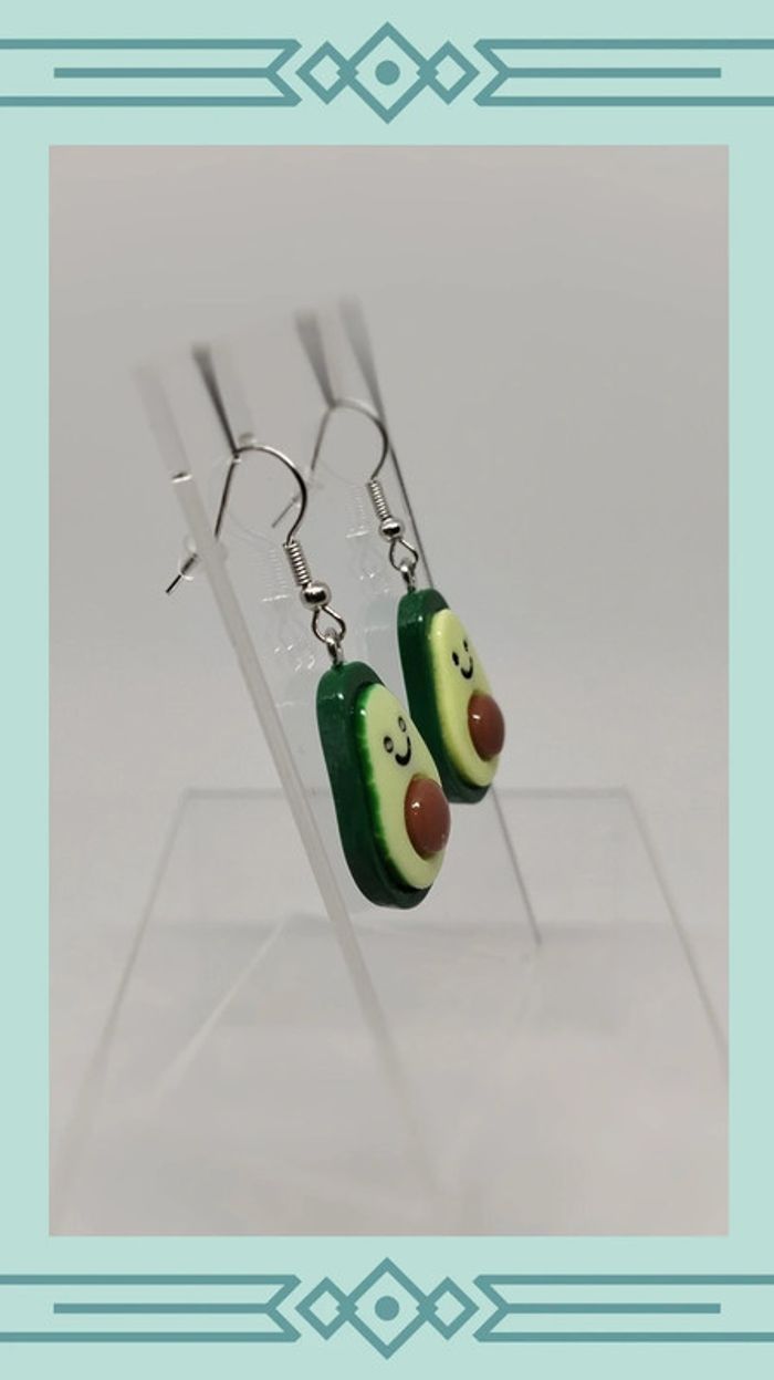 🍄 boucles d'oreilles avocat - photo numéro 3