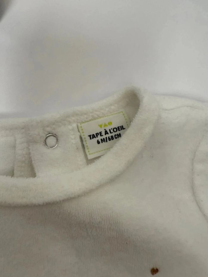Pyjama Mini nous velour TAO taille 6 mois, 68 cm comme neuf - photo numéro 3