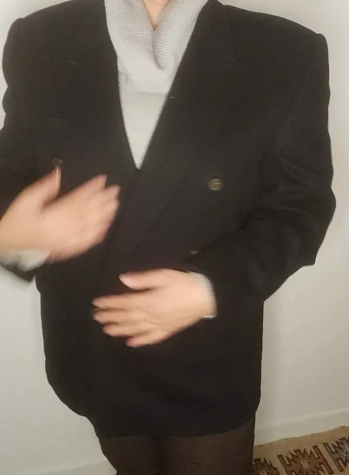 Duffle-coat Wool and Cashemere noir, vintage, homme, taille L - photo numéro 5