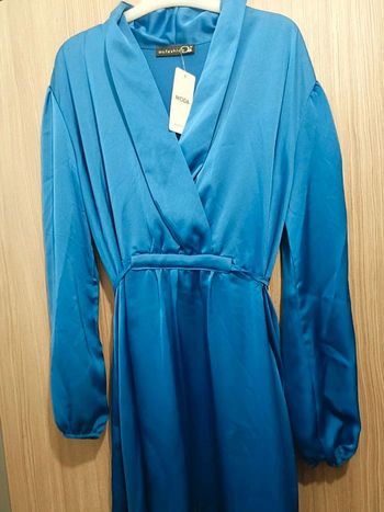 Robe longue satiné Bleu roi