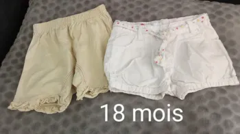 Lot 2 shorts fille 18 mois