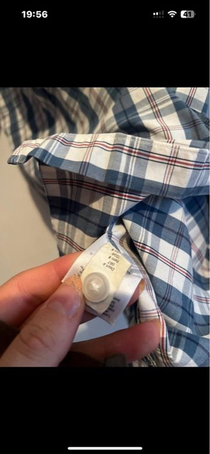 Chemise Homme à Carreaux Bleu et Rouge - Manches Courtes - Élodie Bauer (Taille M) - 100% Coton - photo numéro 2