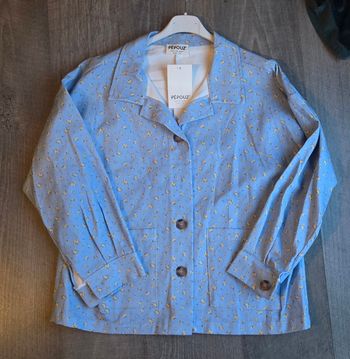 Veste manteau printemps LIBERTY FLEURI JAUNE