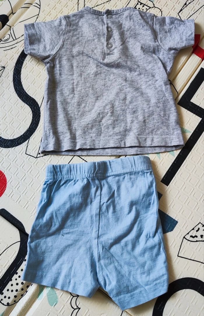 Pyjama été short tee-shirt 12 mois Mes Petits Cailloux - photo numéro 2
