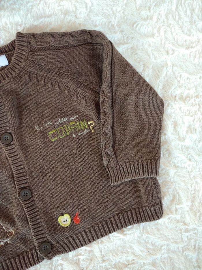 Gilet maille avec laine Garçon 18 mois copain sanglier la compagnie des petits - photo numéro 4