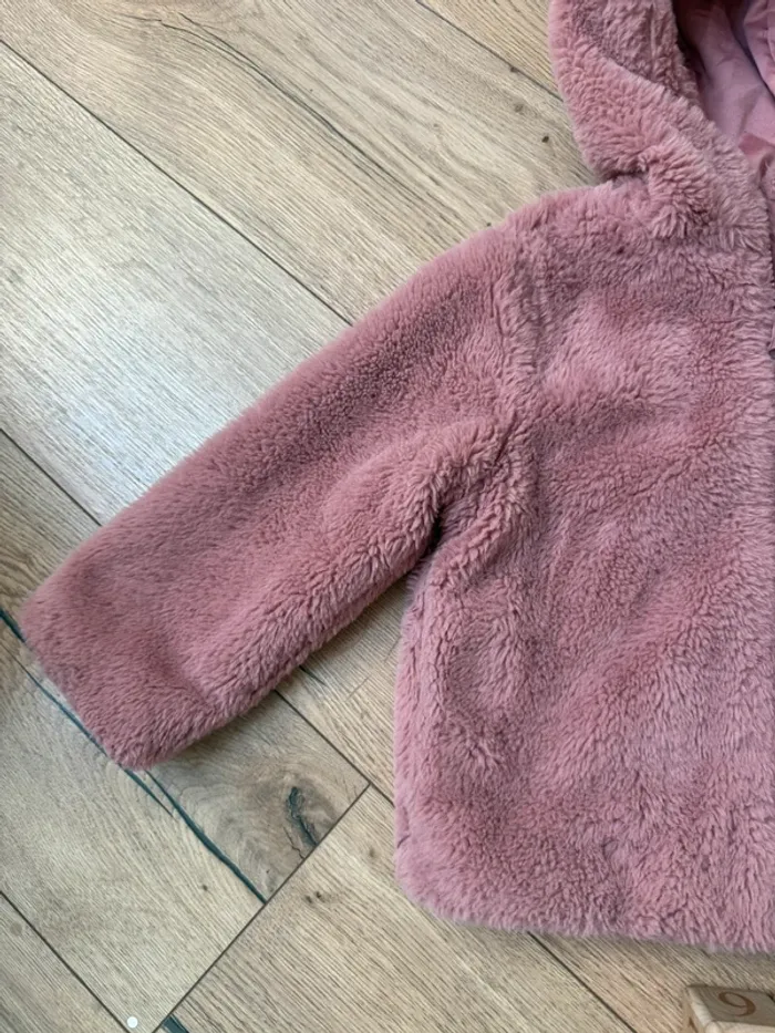 Veste fourrure « vieux rose » pour fille 3/4 ans TEX - photo numéro 4