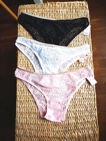 Lot de 3 culottes dentelles lurex