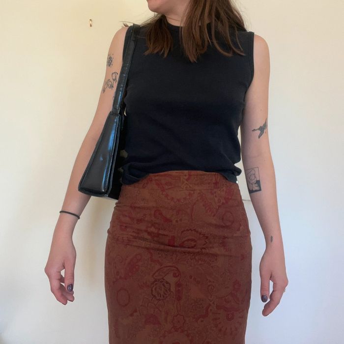 Mini jupe crayon - vintage skirt 70's/ folk inspired