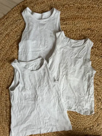 Lot de 3 maillots de corps marcel débardeurs Primark blanc 5-6 ans