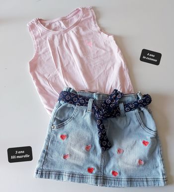 Ensemble jupe en jean et t-shirt 
