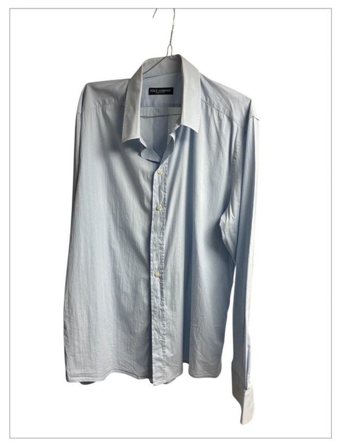 Chemise Dolce & Gabbana – Taille L – 100% Coton – Bleu Ciel - photo numéro 8