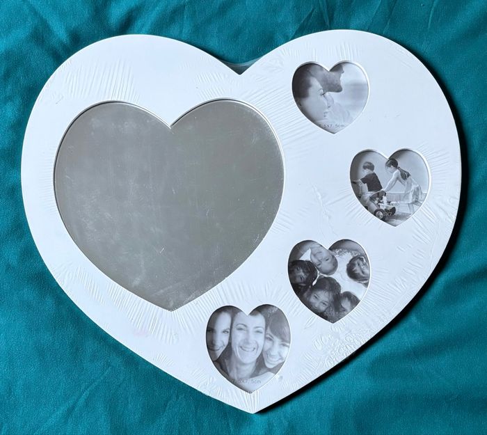 Cadre photo + miroir forme cœur