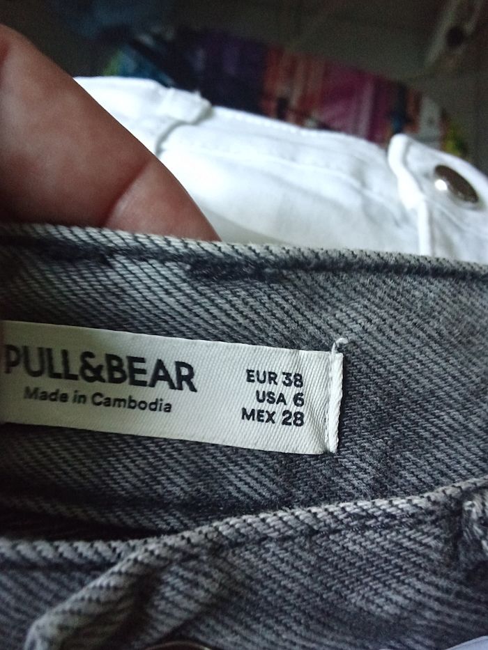Jeans pull et bear taille 38 couleur gris - photo numéro 10
