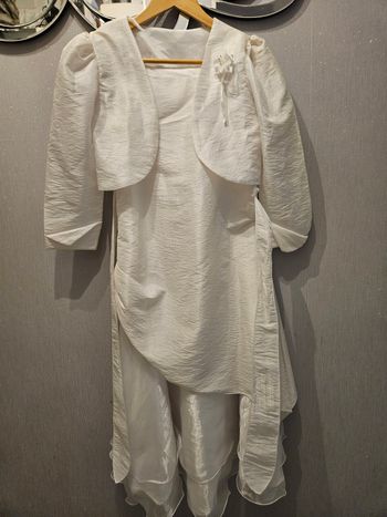 Robe blanche cérémonie mariage avec bolero taille 14ans