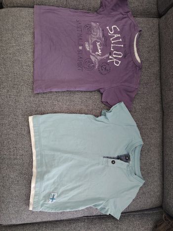Lot 2 t-shirt, 3 ans, Verbaudet violet et In Extenso bleu