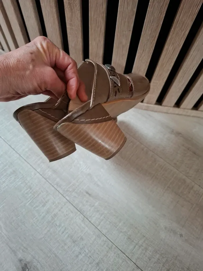 Sabots cuir Trendstyle marrons T 37 - photo numéro 11