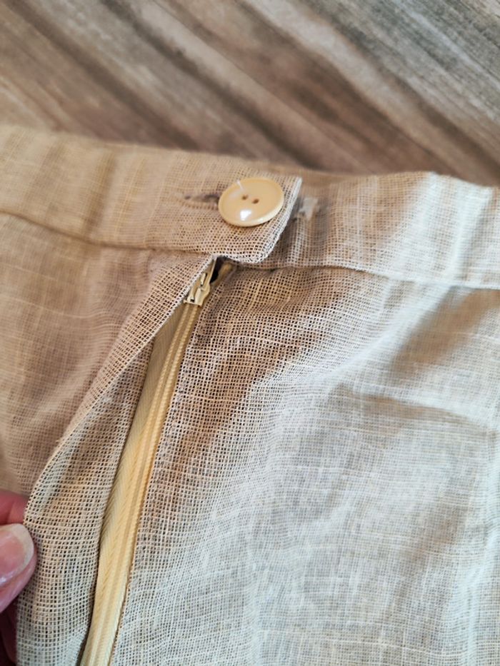 Pantalon beige (42% polyester, 22% lin, 22% viscose) Karting Taille 40 - photo numéro 3