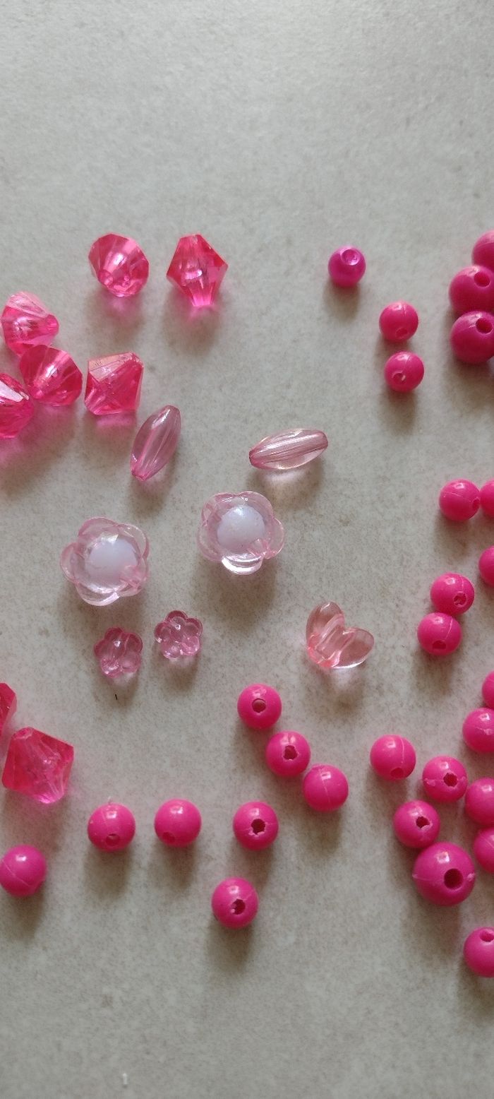 Lot de 120 perles assorties roses - photo numéro 3