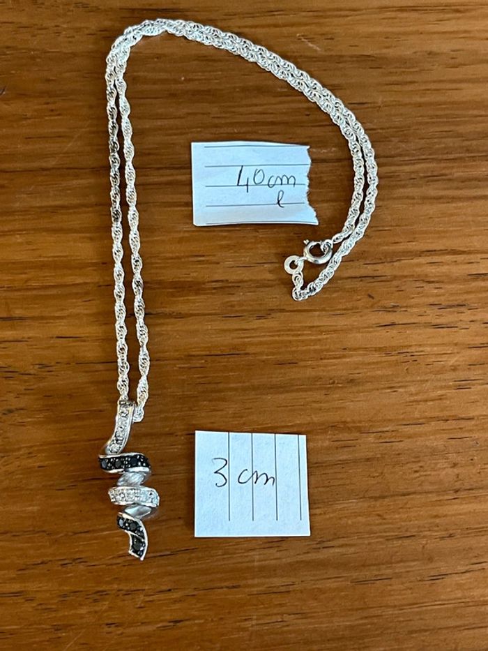 Collier et pendentif en argent 925 poinçonné - photo numéro 7