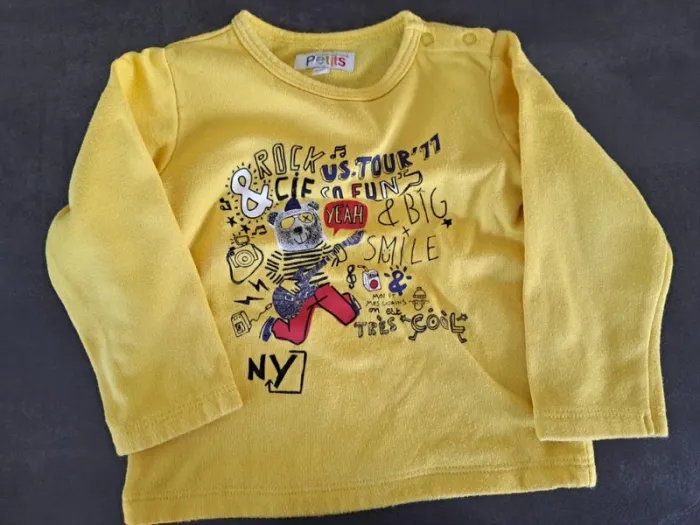 t-shirt manche longue 24 mois jaune