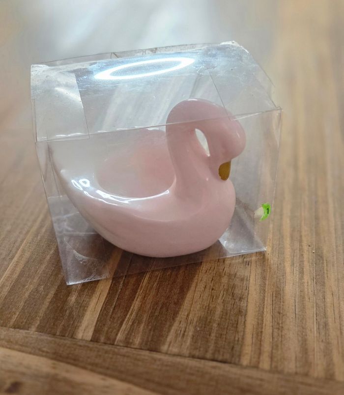 Cygne rose en céramique – déco élégante / bougeoir / vide-bijoux – neuf en boîte BB - photo numéro 2
