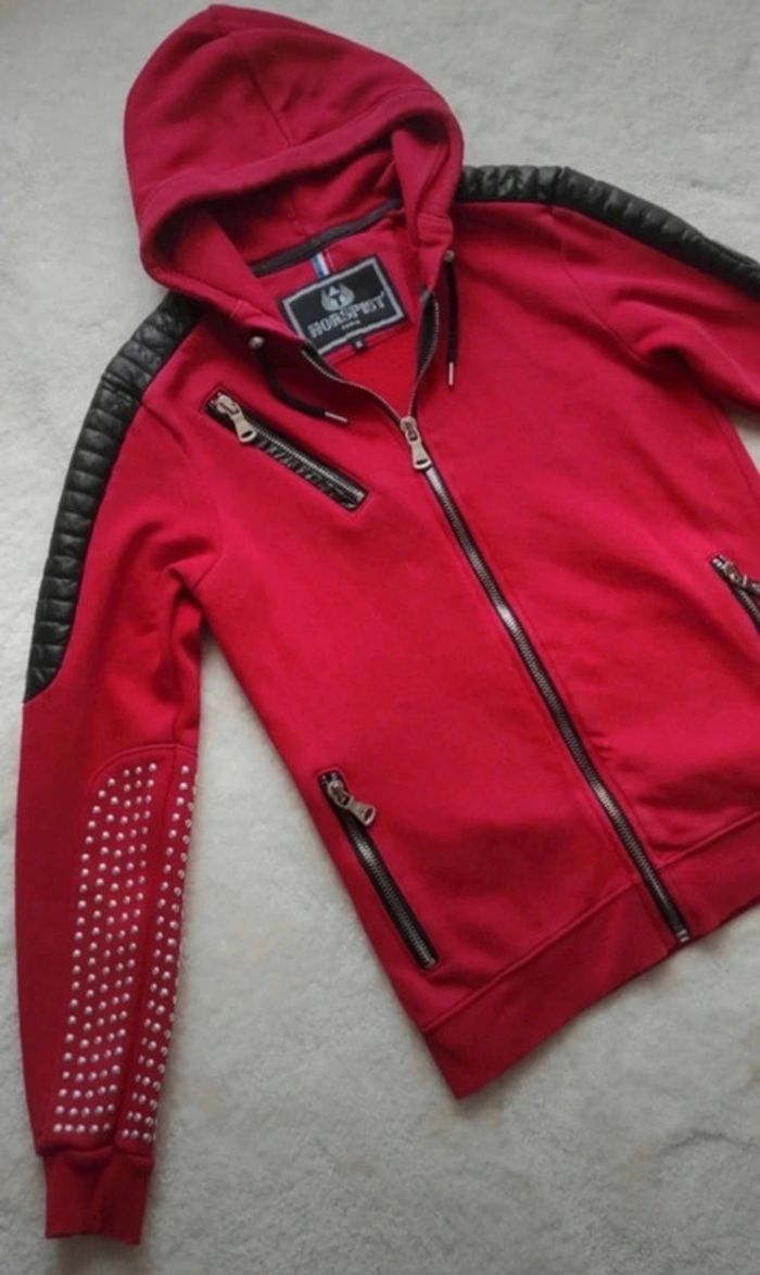 Veste à capuche, Gilet Zippé, pull à capuche Horspist XS rouge et noir
