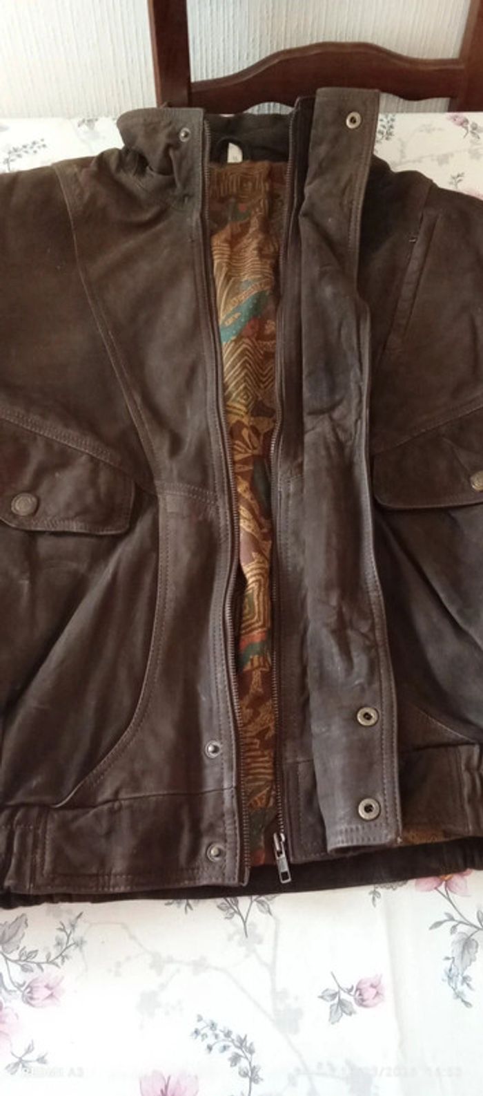 Blouson aviateur cuir véritable homme - photo numéro 9