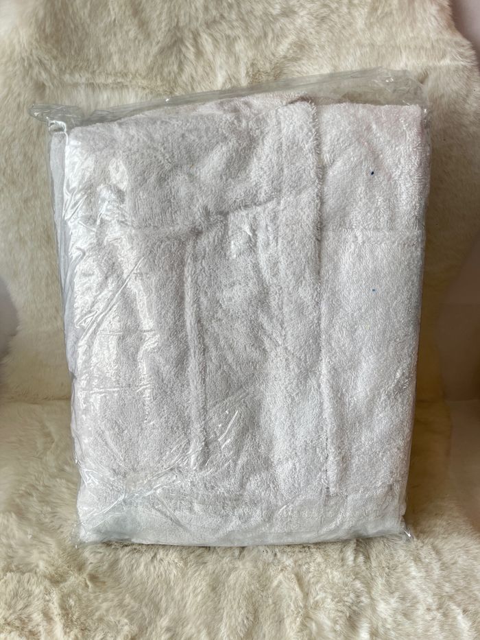 Peignoir de bain en éponge blanc taille S - photo numéro 2