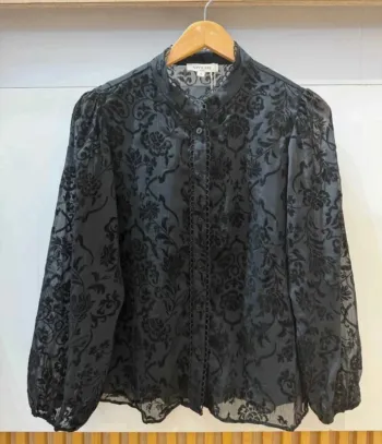 Chemise femme chemise noire femme taille M neuf blouse femme top femme taille 38