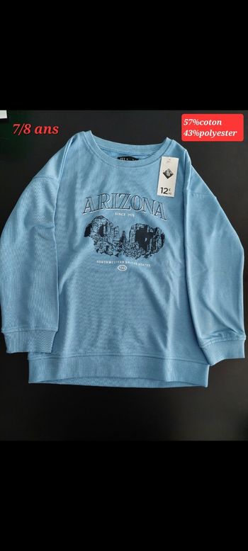 Pull garçon écrit Arizona 7/8ans