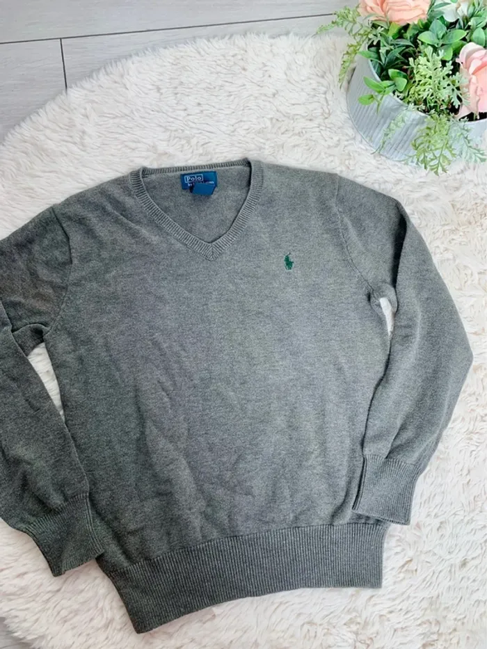 Pull gris Ralph Lauren 10/12ans