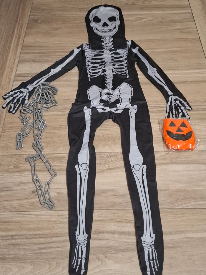 Costume Halloween Fête squelette combinaison enfants Mixte