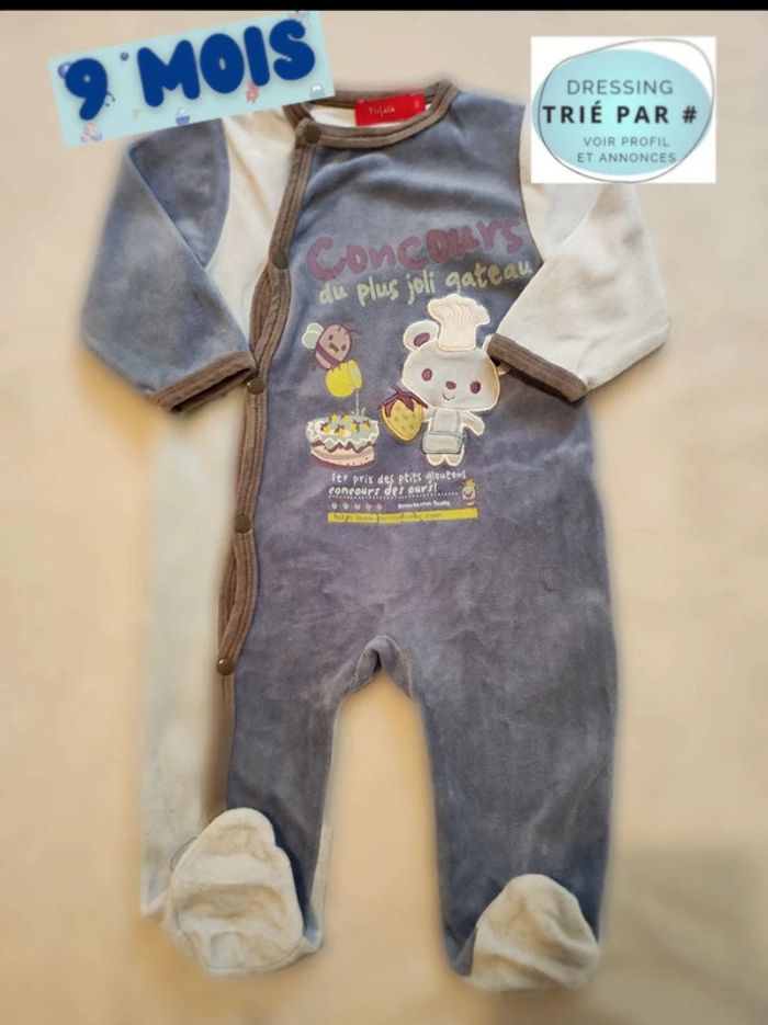 Pyjama velours 9 mois