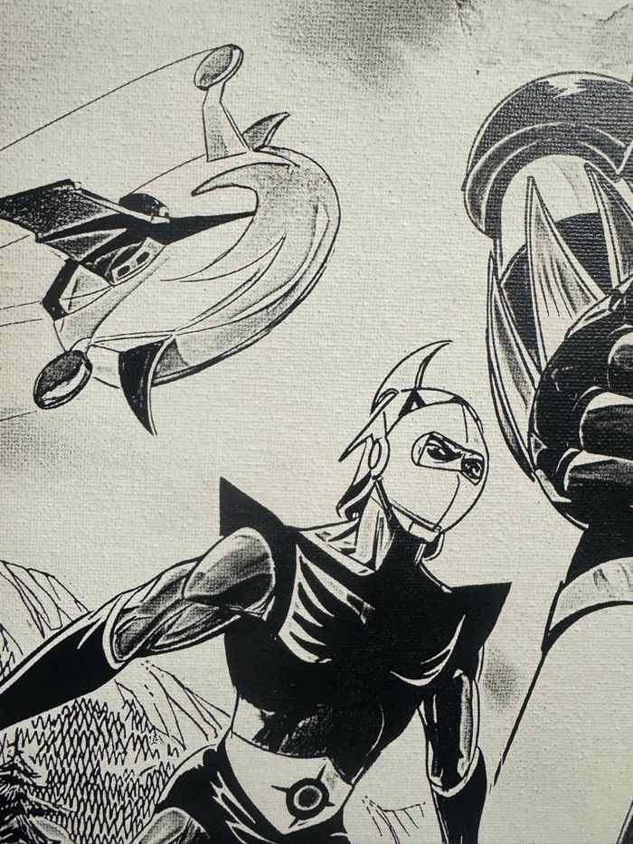 Tableau Goldorak et Actarus robot vintage en toile 30x40cm - photo numéro 4