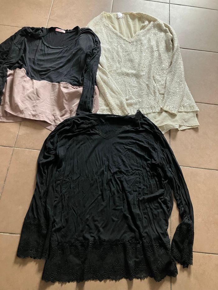 Lot 3 t-shirt manches longues taille 42