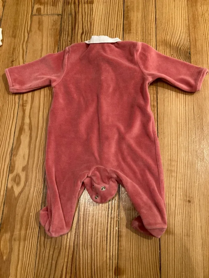 Pyjamas naissance et 1 mois fille en velours - photo numéro 4