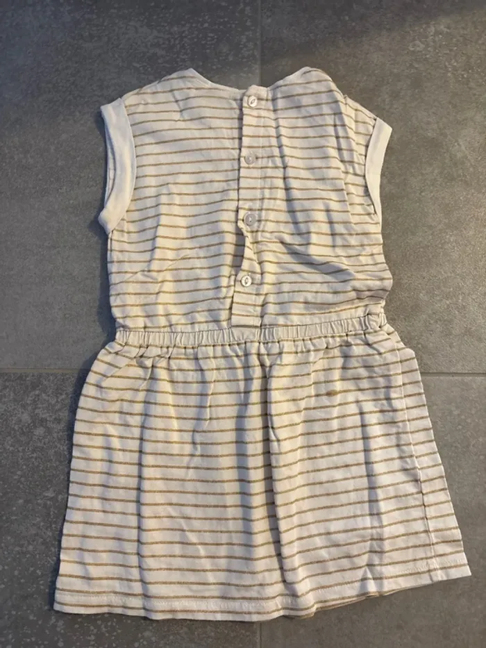Robe été courte blanche à rayure doré 36 mois - photo numéro 2