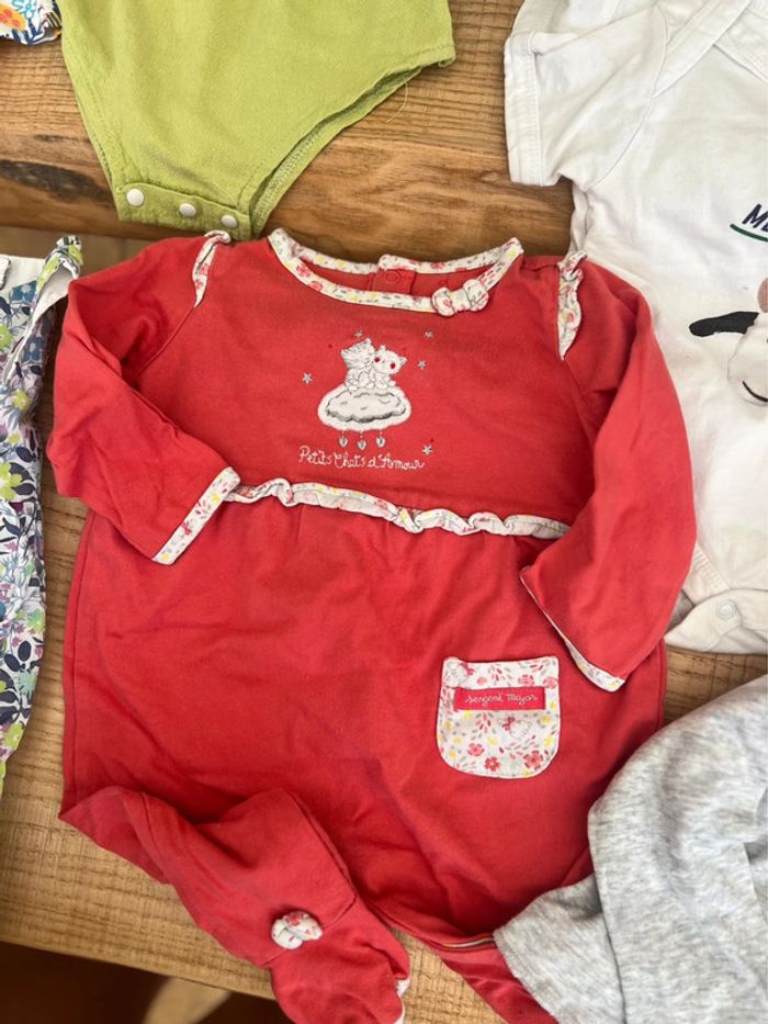 Lot vêtements 6 9 mois été fille robe barboteuses gilet sergent major pyjama Jacadi - photo numéro 6