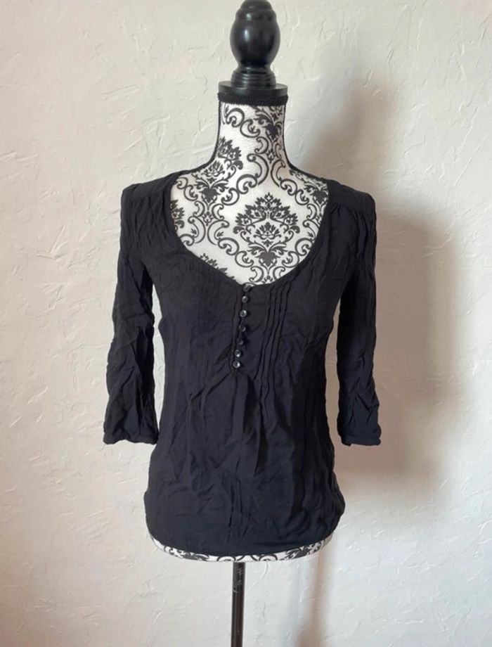 Très belle blouse noire 🥰 taille 36 camaïeu manches 3/4