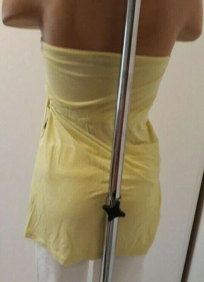 Beau haut jaune fleuris forme bustier Chillytime T: 36 - photo numéro 3