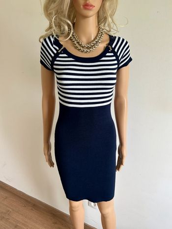 Robe bleue marine et blanche à manches courtes Morgan taille XS TBE