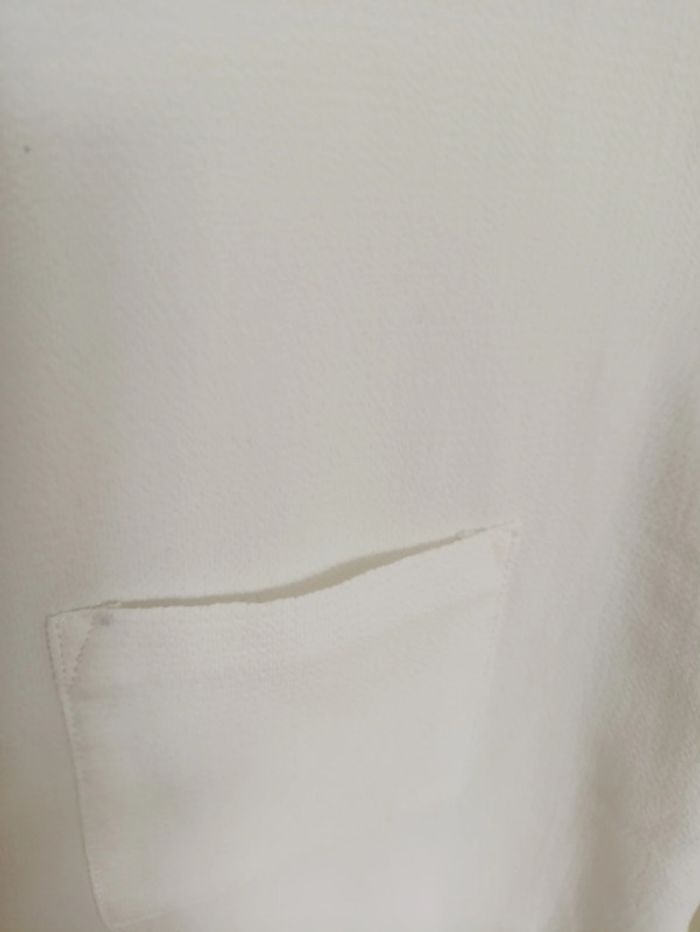 Haut blanc fluide manches 3/4 – Mango Basics Vintage cute - photo numéro 4