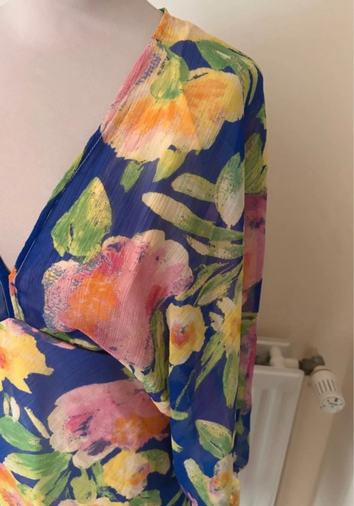 Robe d’été fleurie, bleue, Asos - photo numéro 5