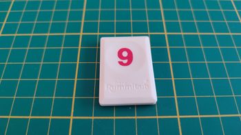 Tuile chiffre 9 neuf rouge pièce détachée L'original Rummikub chiffres M&M Ventures 2014 #E31