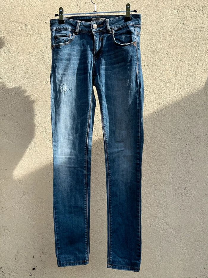 Jean skinny taille basse bleu nuancé - photo numéro 6