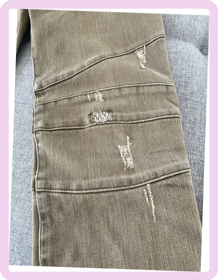 Jean Vert Effet Usé/Déchiré – Balmain – Taille 40 💚 - photo numéro 7