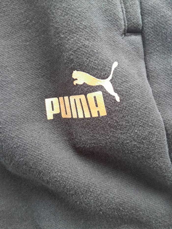 Beau pantalon de jogging imprimé doré et Puma - photo numéro 4