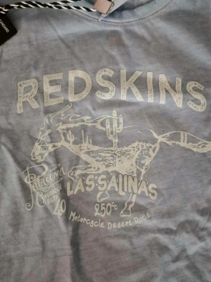 Tee-shirt bleu Redskins 10 ans neuf - photo numéro 3