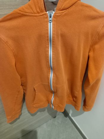 Gilet garçon orange à  capuche 14 ans