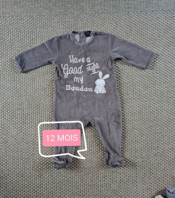 Pyjama grenouillère Hiver mixte - 12mois